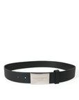 Dolce & Gabbana Elegant Black Leather Belt with Metal Buckle