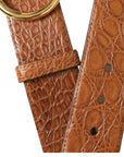 Dolce & Gabbana Elegant Exotic Leather Belt - Rich Brown