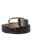 Dolce & Gabbana Elegant Dark Brown Calf Leather Belt
