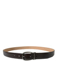 Dolce & Gabbana Elegant Dark Brown Calf Leather Belt