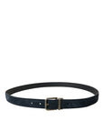 Dolce & Gabbana Elegant Blue Leather Belt with Metal Buckle