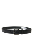 Dolce & Gabbana Elegant Black Leather Belt with Metal Buckle