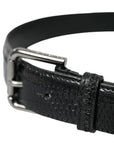 Dolce & Gabbana Elegant Black Leather Belt with Metal Buckle