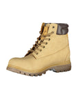 Carrera Beige Lace-Up Boots with Contrasting Detail
