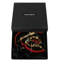 Dolce & Gabbana Radiant Red Crystal Buckle Waist Belt