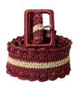 Dolce & Gabbana Maroon Elegance Canvas Waist Belt