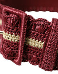 Dolce & Gabbana Maroon Elegance Canvas Waist Belt