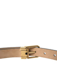 Dolce & Gabbana Elegant Black Leather Waist Belt with Logo Buckle