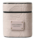 Dolce & Gabbana Elegant Light Pink Leather Airpod Case