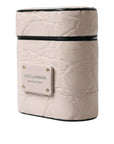 Dolce & Gabbana Elegant Light Pink Leather Airpod Case