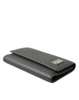 Dolce & Gabbana Chic Gray Leather Trifold Key Holder