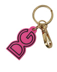 Dolce & Gabbana Chic Gold and Pink Logo Keychain