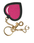 Dolce & Gabbana Stunning Gold and Pink Leather Keychain
