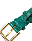 Dolce & Gabbana Elegant Green Leather Neck Band