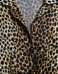 Dolce & Gabbana Elegant Brown Animal Print Silk Blouse