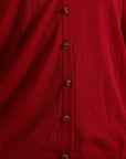 Dolce & Gabbana Elegant Red V-Neck Wool Cardigan