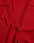 Dolce & Gabbana Elegant Red V-Neck Wool Cardigan
