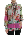 Dolce & Gabbana Elegant Multicolor Silk Blend Long Sleeve Top