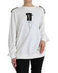 Dolce & Gabbana Chic Black and White Crew Neck Sweater