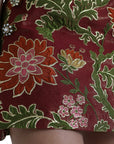 Dolce & Gabbana Maroon Floral Jacquard Mini Skirt