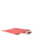 Prada Chic Red and White Fabric Tote Bag