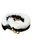 Dolce & Gabbana Black White Lapin Fur Accessory Shoulder Strap