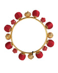 Dolce & Gabbana Gold Brass Red RUNWAY Sicilia Natale Roses Bracelet