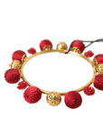 Dolce & Gabbana Gold Brass Red RUNWAY Sicilia Natale Roses Bracelet