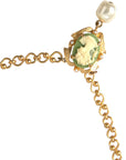 Dolce & Gabbana Gold Brass Chain Pearl Pendant Charm Necklace