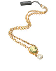 Dolce & Gabbana Gold Brass Chain Pearl Pendant Charm Necklace