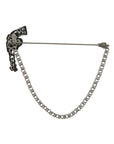 Dolce & Gabbana Brass Copper Silk Revolver Gun Men Brooch Lapel Pin