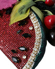 Dolce & Gabbana Red Watermelon Cherry Crystal Hairband Statement Diadem