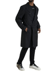 Dolce & Gabbana Black Double Breasted Trench Coat Jacket