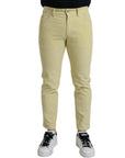 Dolce & Gabbana Yellow Corduroy Logo Plaque Skinny Denim Jeans