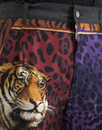 Dolce & Gabbana Multicolor Tiger Leopard Cotton Loose Tapered Pants