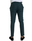 Dolce & Gabbana Green Wool Skinny Slim Dress Pants