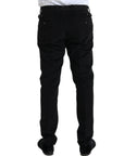 Dolce & Gabbana Black Cotton Velvet Skinny Pants