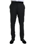 Dolce & Gabbana Black Silk Men Skinny Dress Pants