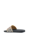 Burberry Brown Rubber Slides Sandals