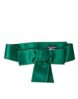 Dolce & Gabbana Green Silk Satin Waist Women Belt