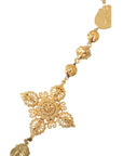 Dolce & Gabbana Gold Tone Chain Brass Beaded Statement Sicily Necklace