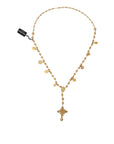 Dolce & Gabbana Gold Tone Chain Brass Beaded Statement Sicily Necklace