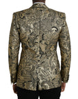 Dolce & Gabbana Gold SICILIA Jacquard Single Breasted Coat Blazer