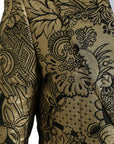 Dolce & Gabbana Gold SICILIA Jacquard Single Breasted Coat Blazer