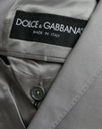 Dolce & Gabbana Gray Wool Peak Single Breasted Coat Blazer