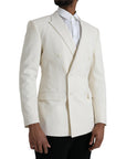 Dolce & Gabbana White Wool MARTINI Double Breasted Blazer