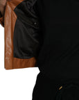 Dolce & Gabbana Brown Lamb Leather Full Zip Blouson Jacket