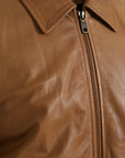 Dolce & Gabbana Brown Lamb Leather Full Zip Blouson Jacket
