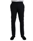 Dolce & Gabbana Dark Blue Wool Slim Fit Formal Pants