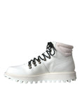 Dolce & Gabbana White Vulcano Trekking Men Ankle Boots Shoes